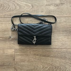 Rebecca Minkoff womens Edie Wallet on a Chain Crossbody, Black, One Size US